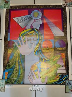 VINTAGE 1967 BLACKLIGHT POSTER zodiac VIRGO Astrology Funky Features ABSTRACT