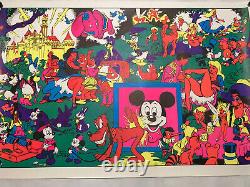 VINTAGE 1967 BLACK LIGHT DISNEY ORGY WALLY WOOD Mad Disneyland Realist 23x35