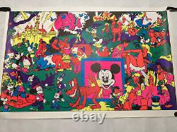 VINTAGE 1967 BLACK LIGHT DISNEY ORGY WALLY WOOD Mad Disneyland Realist 23x35