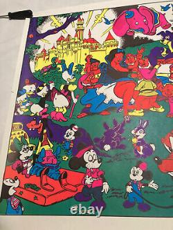 VINTAGE 1967 BLACK LIGHT DISNEY ORGY WALLY WOOD Mad Disneyland Realist 23x35