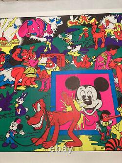 VINTAGE 1967 BLACK LIGHT DISNEY ORGY WALLY WOOD Mad Disneyland Realist 23x35