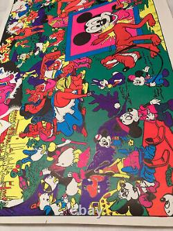 VINTAGE 1967 BLACK LIGHT DISNEY ORGY WALLY WOOD Mad Disneyland Realist 23x35