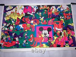 VINTAGE 1967 BLACK LIGHT DISNEY ORGY WALLY WOOD Mad Disneyland Realist 23x35