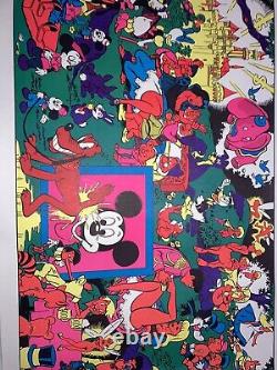 VINTAGE 1967 BLACK LIGHT DISNEY ORGY WALLY WOOD Mad Disneyland Realist 23x35