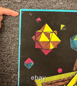 VINTAGE 1968 BLACKLIGHT Poster STARS By M. C. ESCHER 21x 26 Iguana Lizards