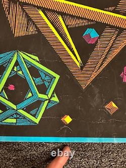 VINTAGE 1968 BLACKLIGHT Poster STARS By M. C. ESCHER 21x 26 Iguana Lizards