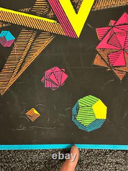 VINTAGE 1968 BLACKLIGHT Poster STARS By M. C. ESCHER 21x 26 Iguana Lizards