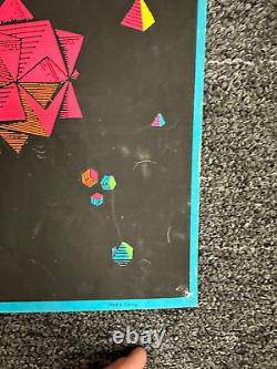 VINTAGE 1968 BLACKLIGHT Poster STARS By M. C. ESCHER 21x 26 Iguana Lizards