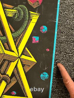VINTAGE 1968 BLACKLIGHT Poster STARS By M. C. ESCHER 21x 26 Iguana Lizards