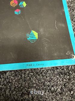 VINTAGE 1968 BLACKLIGHT Poster STARS By M. C. ESCHER 21x 26 Iguana Lizards