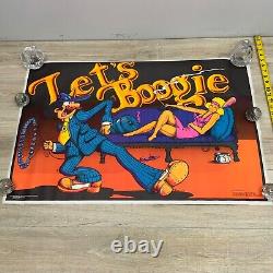 VINTAGE 1972 LET'S BOOGIE BLACK LIGHT PSYCHEDELIC POSTER 35x23 CNG1703 P42