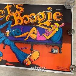 VINTAGE 1972 LET'S BOOGIE BLACK LIGHT PSYCHEDELIC POSTER 35x23 CNG1703 P42