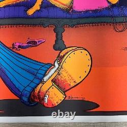 VINTAGE 1972 LET'S BOOGIE BLACK LIGHT PSYCHEDELIC POSTER 35x23 CNG1703 P42