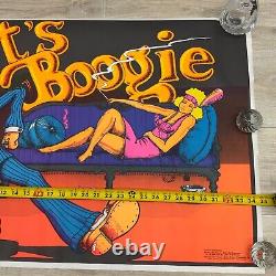 VINTAGE 1972 LET'S BOOGIE BLACK LIGHT PSYCHEDELIC POSTER 35x23 CNG1703 P42