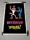 Vintage 1974 Road Runner Wile E Coyote Beep Beep Yuras Black Light Flockedposter
