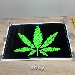 VINTAGE 1976 Leaf 928 Marijuana Weed Blacklight Poster 35 x 23 P42