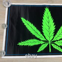 VINTAGE 1976 Leaf 928 Marijuana Weed Blacklight Poster 35 x 23 P42