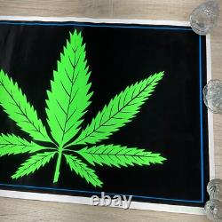 VINTAGE 1976 Leaf 928 Marijuana Weed Blacklight Poster 35 x 23 P42