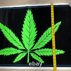 VINTAGE 1976 Leaf 928 Marijuana Weed Blacklight Poster 35 x 23 P42