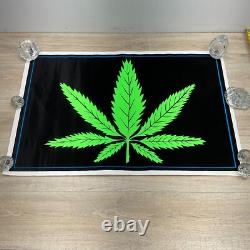 VINTAGE 1976 Leaf 928 Marijuana Weed Blacklight Poster 35 x 23 P42
