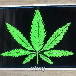 VINTAGE 1976 Leaf 928 Marijuana Weed Blacklight Poster 35 x 23 P42