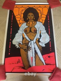 VINTAGE 1976 MIDNIGHT VENUS BLACKLIGHT POSTER Never Hung 23x35