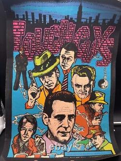 VINTAGE 1976 Tough Guys Gangster Mobster VELVET BLACKLIGHT Pro Arts POSTER