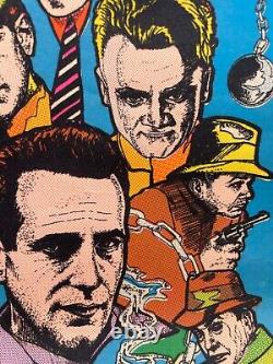 VINTAGE 1976 Tough Guys Gangster Mobster VELVET BLACKLIGHT Pro Arts POSTER