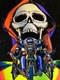 Vintage 1984 Skull Rider #181 Black Light Velvet Poster 23x 35 Easy Rider Bl01