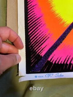 VINTAGE 1984 SKULL RIDER #181 BLACK LIGHT VELVET POSTER 23X 35 Easy Rider BL01