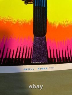VINTAGE 1984 SKULL RIDER #181 BLACK LIGHT VELVET POSTER 23X 35 Easy Rider BL01
