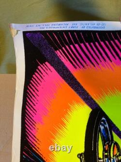 VINTAGE 1984 SKULL RIDER #181 BLACK LIGHT VELVET POSTER 23X 35 Easy Rider BL01