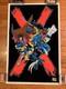 Vintage 1997 Marvel X-men Wolverine Gambit Bishop Black Light Poster Felt Funky
