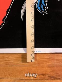 VINTAGE 1997 Marvel X-Men Wolverine Gambit Bishop Black Light Poster Felt Funky