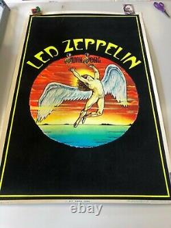 VINTAGE BLACKLIGHT POSTER #817 Swan Song Led Zeppelin 1987 Myth Gem LTD Rock
