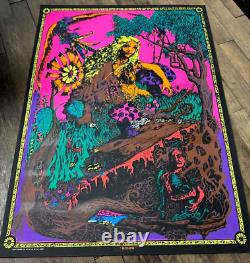 VINTAGE BLACKLIGHT POSTER Blossom Platt Poster Co. California Trippy LSD 70's