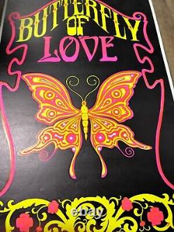 VINTAGE BLACKLIGHT POSTER Butterfly Of Love Brady Bunch 1969 Relic Non Flocked
