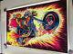 Vintage Blacklight Poster Devil Rider #138 1992 Aa Sales Funky Chopper Comic Nos