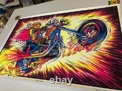 VINTAGE BLACKLIGHT POSTER Devil Rider #138 1992 AA Sales Funky Chopper Comic Nos