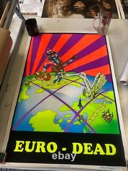 VINTAGE BLACKLIGHT POSTER Euro Dead 1996 Funky Enterprises Grateful Dead Hippy