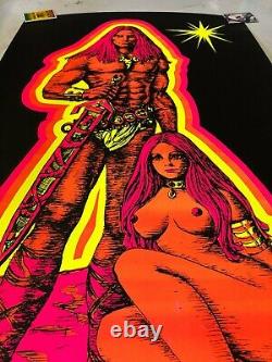 VINTAGE BLACKLIGHT POSTER Man And Woman 2 1970 Houston HB50 Conan Barbarian