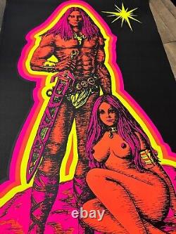 VINTAGE BLACKLIGHT POSTER Man And Woman II 1970 Houston Blacklight & Poster