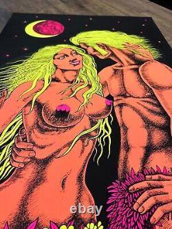 VINTAGE BLACKLIGHT POSTER Moon Children 1974 One Stop Posters Psychedelic