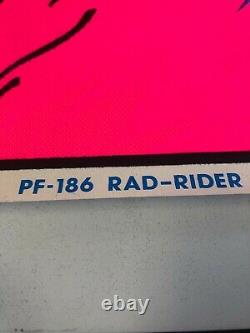 VINTAGE BLACKLIGHT POSTER PF-186 Rad Rider 1986 National Trends Ride Or Die