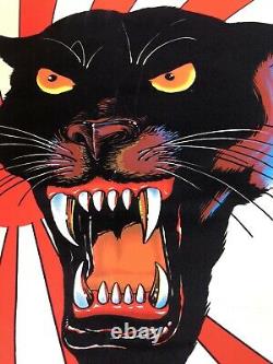 VINTAGE BLACKLIGHT POSTER Panther 1984 c/c Japanese Influence Kung Fu Retro