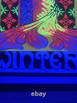 VINTAGE BLACKLIGHT POSTER Rare Winter 1970 Funky Features NOS