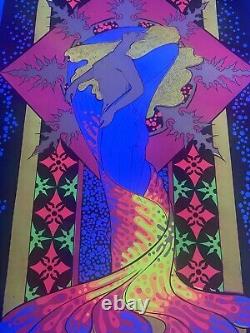 VINTAGE BLACKLIGHT POSTER Rare Winter 1970 Funky Features NOS