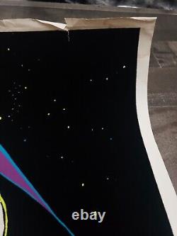 VINTAGE BLACKLIGHT POSTER SKULL RIDER Super RARE 1984 Motorcycle Badass SICK