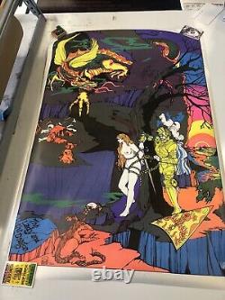 VINTAGE BLACKLIGHT POSTER The Lady and the Dragon True Vintage 1972 Poster Werks