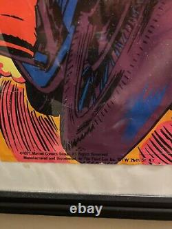 VINTAGE Captain America and Falcon Marvel THIRD EYE Black Light Poster 1971